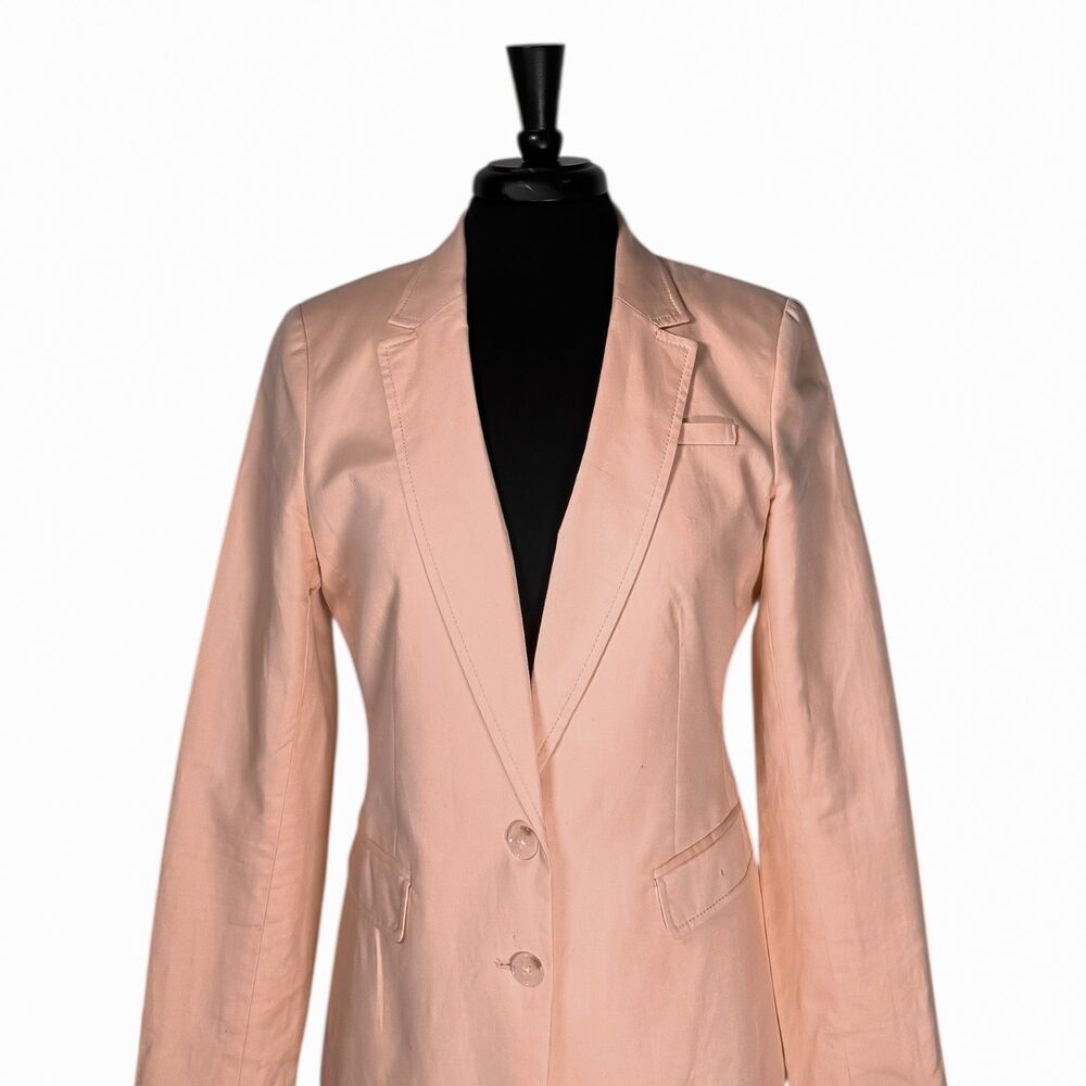 Banana Republic Women's Peach Ivory Linen Blend Office Career Blazer Jacket 10 - Picture 6 of 9